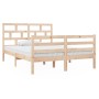 Estructura cama doble pequeña madera maciza 135x190 cm de vidaXL, Camas y somieres - Ref: Foro24-3101258, Precio: 137,37 €, D...