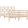 Estructura cama doble pequeña madera maciza 135x190 cm de vidaXL, Camas y somieres - Ref: Foro24-3101258, Precio: 137,37 €, D...