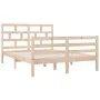 Small double bed frame solid wood 135x190 cm by vidaXL, Beds and slatted bases - Ref: Foro24-3101258, Price: 129,78 €, Discou...