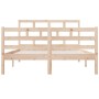Estructura cama doble pequeña madera maciza 135x190 cm de vidaXL, Camas y somieres - Ref: Foro24-3101258, Precio: 137,37 €, D...