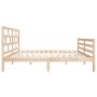 Estructura cama doble pequeña madera maciza 135x190 cm de vidaXL, Camas y somieres - Ref: Foro24-3101258, Precio: 137,37 €, D...