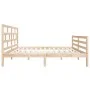 Small double bed frame solid wood 135x190 cm by vidaXL, Beds and slatted bases - Ref: Foro24-3101258, Price: 129,78 €, Discou...