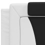 Cama con colchón cuero sintético blanco y negro 200x200 cm