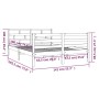 Estructura cama doble pequeña madera maciza 135x190 cm de vidaXL, Camas y somieres - Ref: Foro24-3101258, Precio: 137,37 €, D...