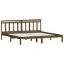 Estructura de cama madera maciza de pino marrón miel 200x200 cm de vidaXL, Camas y somieres - Ref: Foro24-3100612, Precio: 15...