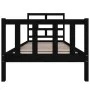 Estructura de cama madera maciza de pino negro 100x200 cm de vidaXL, Camas y somieres - Ref: Foro24-3101342, Precio: 138,73 €...