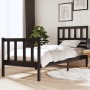 Black single solid wood bed frame 75x190 cm by vidaXL, Beds and slatted bases - Ref: Foro24-3101117, Price: 130,17 €, Discoun...