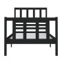 Black single solid wood bed frame 75x190 cm by vidaXL, Beds and slatted bases - Ref: Foro24-3101117, Price: 130,17 €, Discoun...