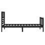 Black single solid wood bed frame 75x190 cm by vidaXL, Beds and slatted bases - Ref: Foro24-3101117, Price: 130,17 €, Discoun...