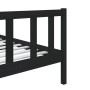 Black single solid wood bed frame 75x190 cm by vidaXL, Beds and slatted bases - Ref: Foro24-3101117, Price: 130,17 €, Discoun...