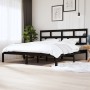 Estructura de cama de madera maciza de pino negra 200x200 cm de vidaXL, Camas y somieres - Ref: Foro24-3101242, Precio: 173,2...
