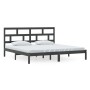 Estructura de cama de madera maciza de pino negra 200x200 cm de vidaXL, Camas y somieres - Ref: Foro24-3101242, Precio: 173,2...