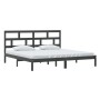 Estructura de cama de madera maciza de pino negra 200x200 cm de vidaXL, Camas y somieres - Ref: Foro24-3101242, Precio: 173,2...