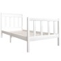 Weißer Massivholzbettrahmen 90x200 cm von vidaXL, Betten und Lattenroste - Ref: Foro24-3100705, Preis: 102,57 €, Rabatt: %