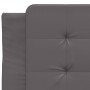 Cama con colchón cuero sintético gris 90x200 cm