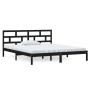 Estructura de cama doble de madera maciza negro 135x190 cm de vidaXL, Camas y somieres - Ref: Foro24-3101197, Precio: 167,94 ...