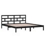 Estructura de cama doble de madera maciza negro 135x190 cm de vidaXL, Camas y somieres - Ref: Foro24-3101197, Precio: 167,94 ...