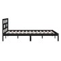 Estructura de cama doble de madera maciza negro 135x190 cm de vidaXL, Camas y somieres - Ref: Foro24-3101197, Precio: 167,94 ...