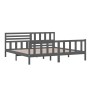 Estructura de cama de madera maciza gris 200x200 cm de vidaXL, Camas y somieres - Ref: Foro24-3101175, Precio: 194,01 €, Desc...