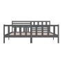 Estructura de cama de madera maciza gris 200x200 cm de vidaXL, Camas y somieres - Ref: Foro24-3101175, Precio: 194,01 €, Desc...