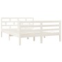 Massiver Bettrahmen aus weißem Kiefernholz, 140 x 190 cm von vidaXL, Betten und Lattenroste - Ref: Foro24-3101264, Preis: 142...