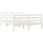 Solid white pine wood bed frame 140x190 cm by vidaXL, Beds and slatted bases - Ref: Foro24-3101264, Price: 141,00 €, Discount: %