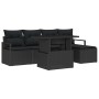 Conjunto de sofá de jardín con cojín 6 pcs Negro
