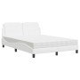 Cama con colchón cuero sintético blanco 120x200 cm