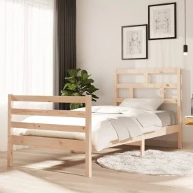 Solid wood bed frame 90x200 cm by vidaXL, Beds and slatted bases - Ref: Foro24-3101268, Price: 93,28 €, Discount: %