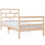 Solid wood bed frame 90x200 cm by vidaXL, Beds and slatted bases - Ref: Foro24-3101268, Price: 93,22 €, Discount: %