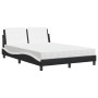Cama con colchón cuero sintético negro y blanco 120x200 cm