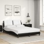 Cama con colchón cuero sintético negro y blanco 120x200 cm