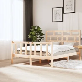 Solid pine wood bed frame 160x200 cm by vidaXL, Beds and slatted bases - Ref: Foro24-3101358, Price: 137,65 €, Discount: %