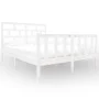Massives Bettgestell aus weißem Kiefernholz, 135 x 190 cm von vidaXL, Betten und Lattenroste - Ref: Foro24-3101324, Preis: 15...