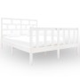 Massives Bettgestell aus weißem Kiefernholz, 135 x 190 cm von vidaXL, Betten und Lattenroste - Ref: Foro24-3101324, Preis: 15...