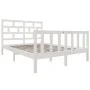 Massives Bettgestell aus weißem Kiefernholz, 135 x 190 cm von vidaXL, Betten und Lattenroste - Ref: Foro24-3101324, Preis: 15...