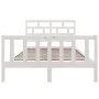 Solid white pine wood bed frame 135x190 cm by vidaXL, Beds and slatted bases - Ref: Foro24-3101324, Price: 150,90 €, Discount: %