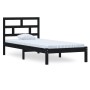 Solid black pine wood bed frame 100x200 cm by vidaXL, Beds and slatted bases - Ref: Foro24-3101212, Price: 128,96 €, Discount: %