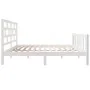 Solid white pine wood bed frame 135x190 cm by vidaXL, Beds and slatted bases - Ref: Foro24-3101324, Price: 150,90 €, Discount: %