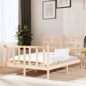 Solid pine wood bed frame 120x190 cm by vidaXL, Beds and slatted bases - Ref: Foro24-3101318, Price: 119,26 €, Discount: %