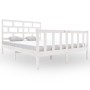 Estructura de cama madera maciza de pino blanca 150x200 cm de vidaXL, Camas y somieres - Ref: Foro24-3101354, Precio: 150,57 ...