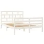 Estructura de cama de madera maciza de pino blanco 140x200 cm de vidaXL, Camas y somieres - Ref: Foro24-3101284, Precio: 142,...