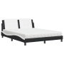 Cama con colchón cuero sintético negro y blanco 160x200 cm en Camas y somieres | Comprar online en Foro24
