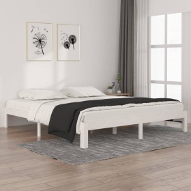 Weißer Massivholzbettrahmen Supe King 180x200 cm von vidaXL, Betten und Lattenroste - Ref: Foro24-810381, Preis: 119,52 €, Ra...