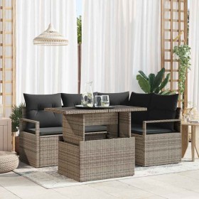 Conjunto de sofá de jardín Manual 5 pcs Gris 100 x 55 x 73 cm
