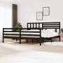 Estructura de cama de madera maciza negro 200x200 cm de vidaXL, Camas y somieres - Ref: Foro24-3101112, Precio: 193,20 €, Des...