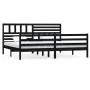 Estructura de cama de madera maciza negro 200x200 cm de vidaXL, Camas y somieres - Ref: Foro24-3101112, Precio: 193,20 €, Des...