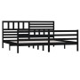 Estructura de cama de madera maciza negro 200x200 cm de vidaXL, Camas y somieres - Ref: Foro24-3101112, Precio: 195,61 €, Des...