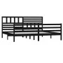 Estructura de cama de madera maciza negro 200x200 cm de vidaXL, Camas y somieres - Ref: Foro24-3101112, Precio: 193,20 €, Des...