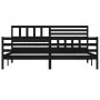 Estructura de cama de madera maciza negro 200x200 cm de vidaXL, Camas y somieres - Ref: Foro24-3101112, Precio: 193,20 €, Des...